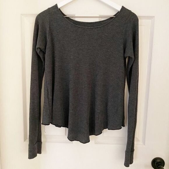 WILDFOX winter diet long sleeve cassidy thermal t-shirt top gray grey size XS - Picture 7 of 9